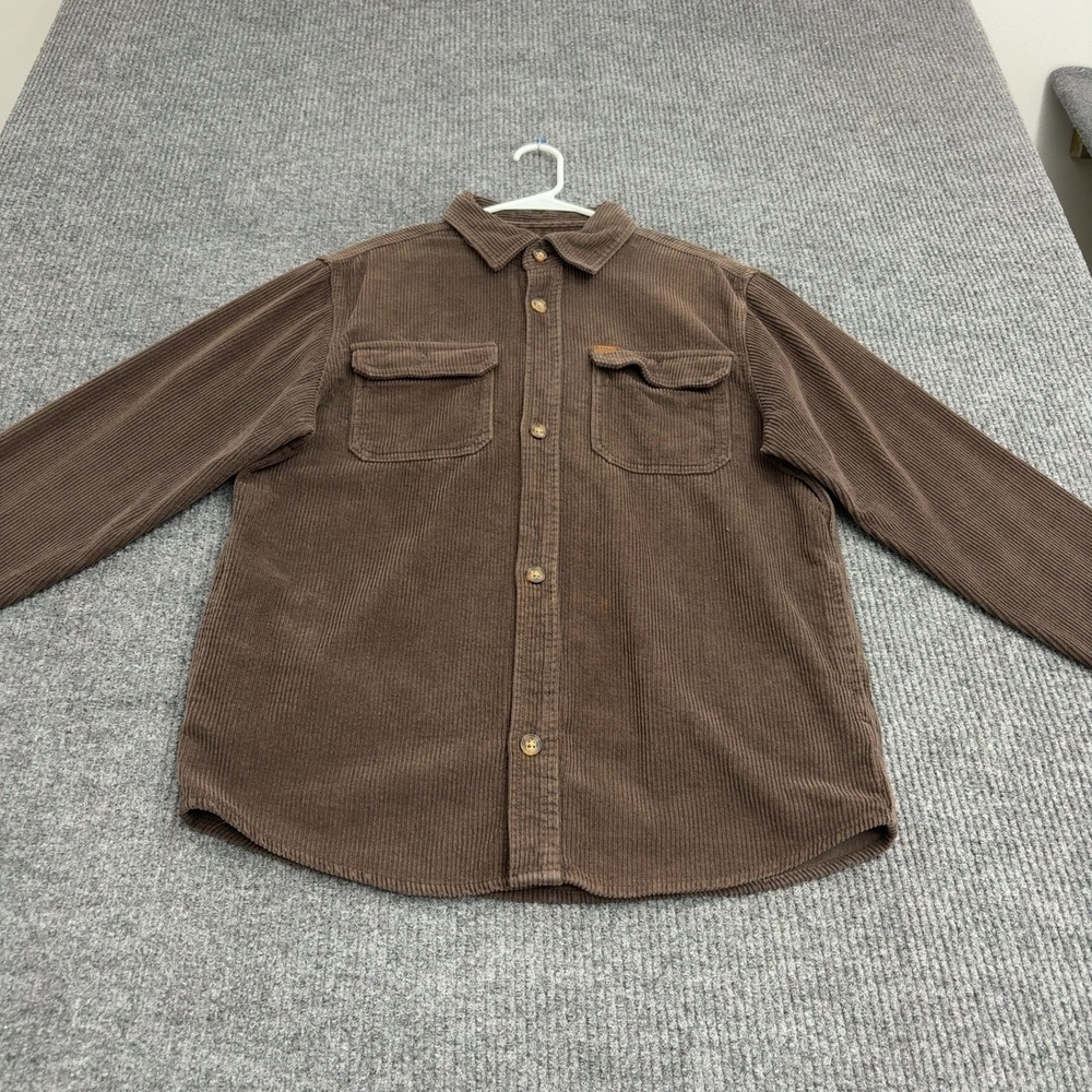 Buffalo David Bitton Shirt Mens M Brown Cotton Corduroy Button Down Outdoor Work